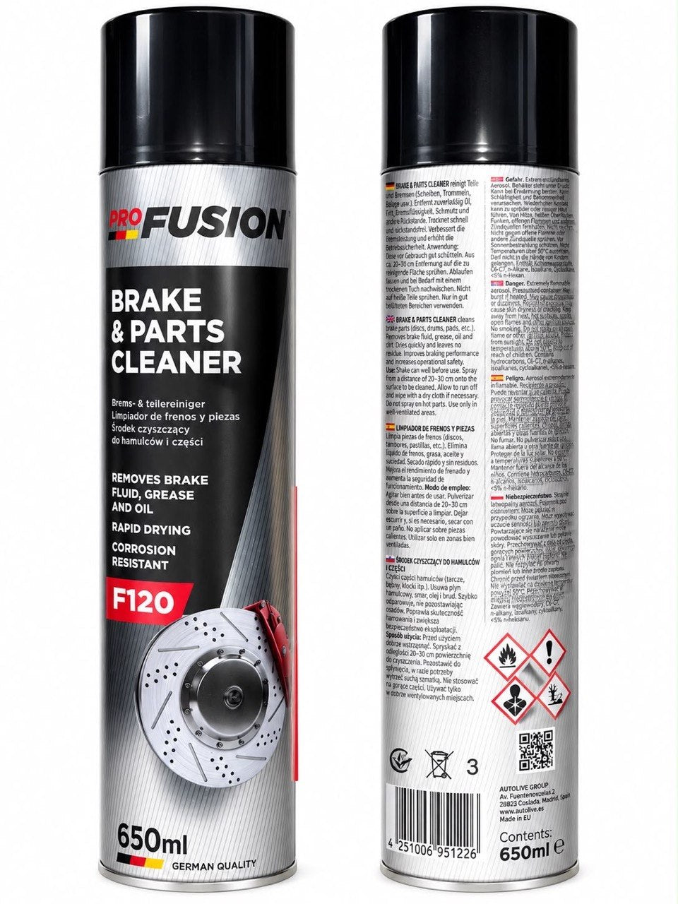 Pro Fusion Brake & Parts Cleaner F120 – 650ml